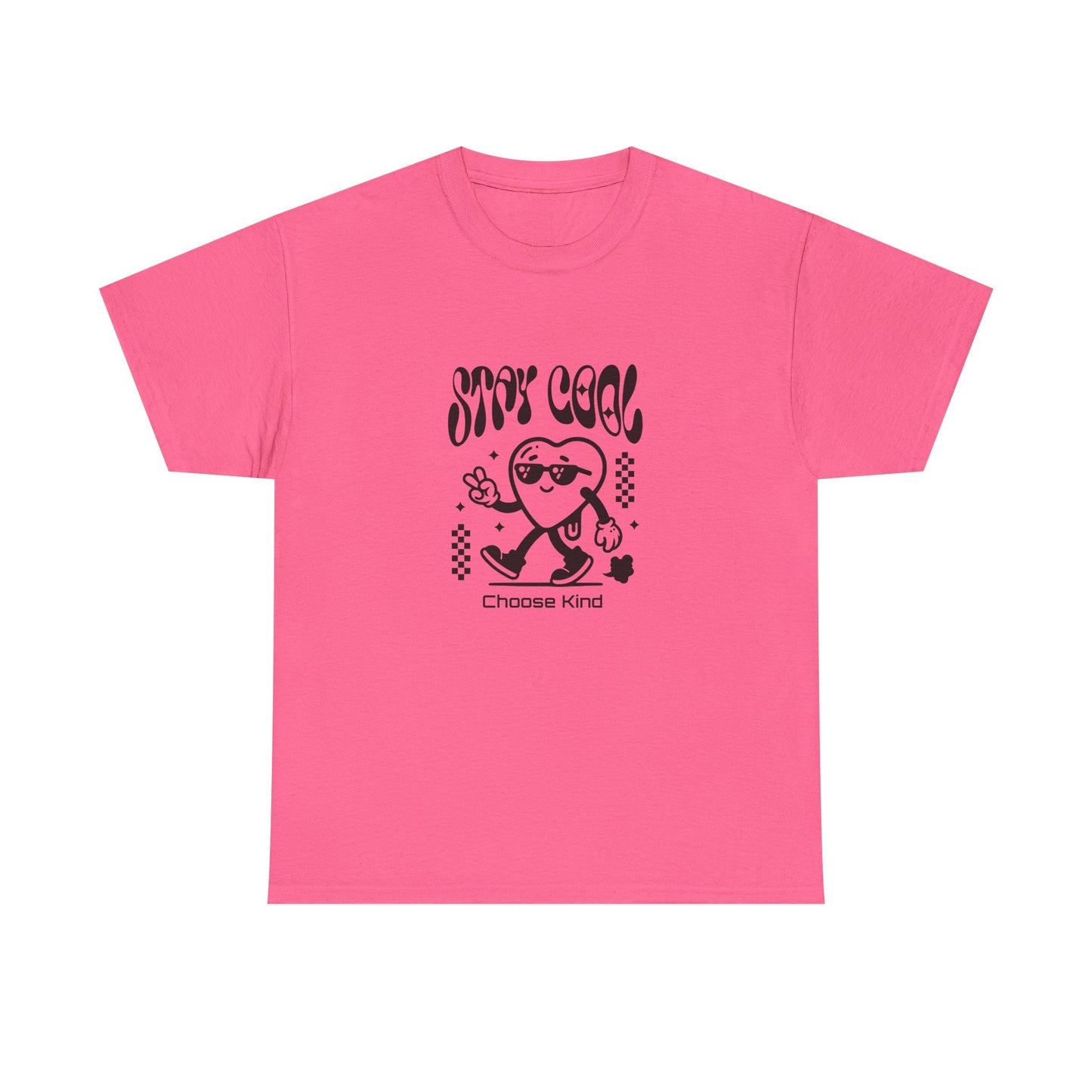 Stay Cool Be Kind Unisex Heavy Cotton Tee - Choose Kind Design, Casual Wear, Gift for Friends, Summer Outing, Positive Vibes