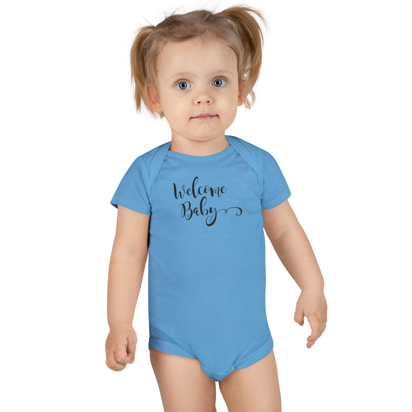 Welcome Baby Short Sleeve Onesie | Newborn Gift, Baby Shower, Cute Outfit, Infant Apparel, Personalized Babywear