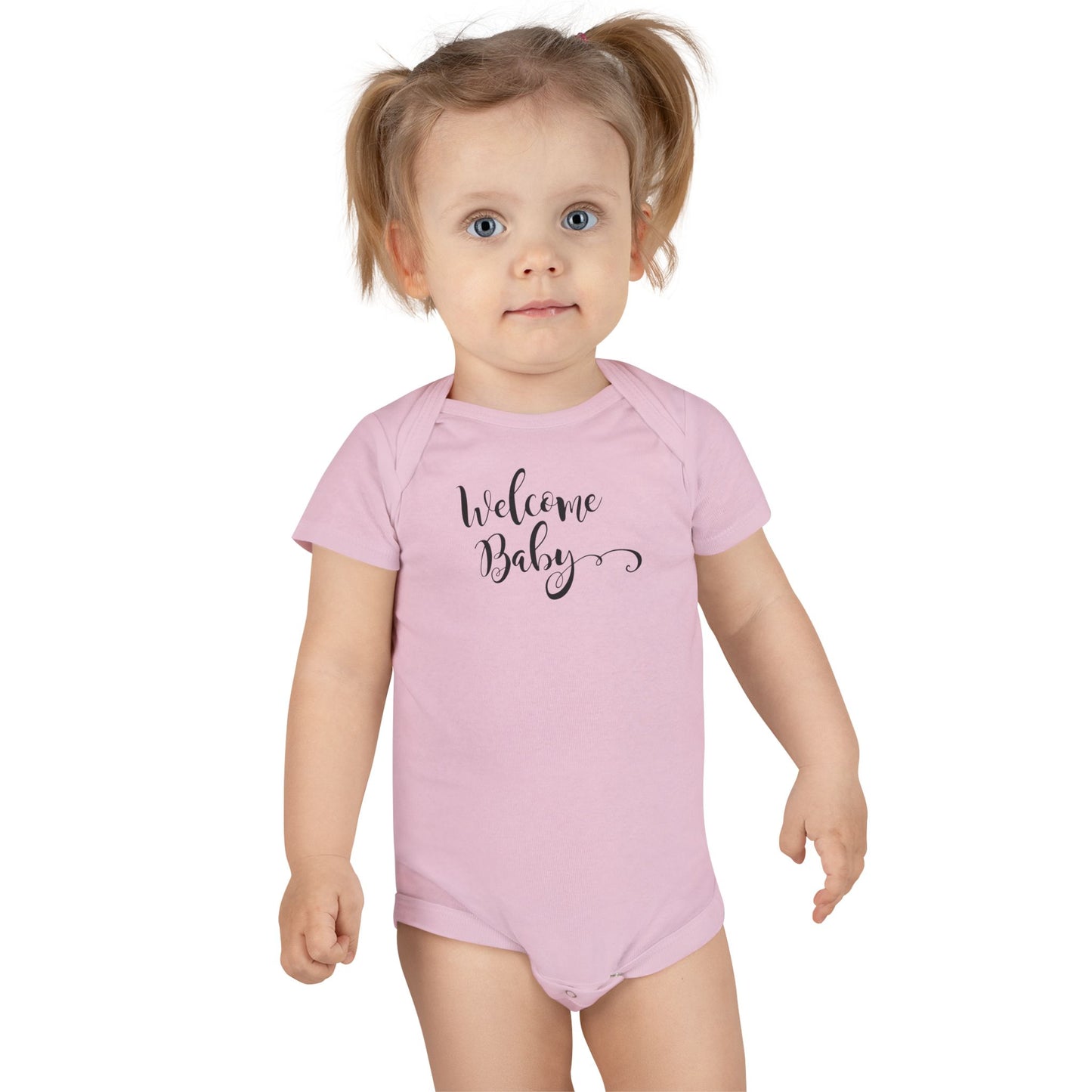 Welcome Baby Short Sleeve Onesie | Newborn Gift, Baby Shower, Cute Outfit, Infant Apparel, Personalized Babywear
