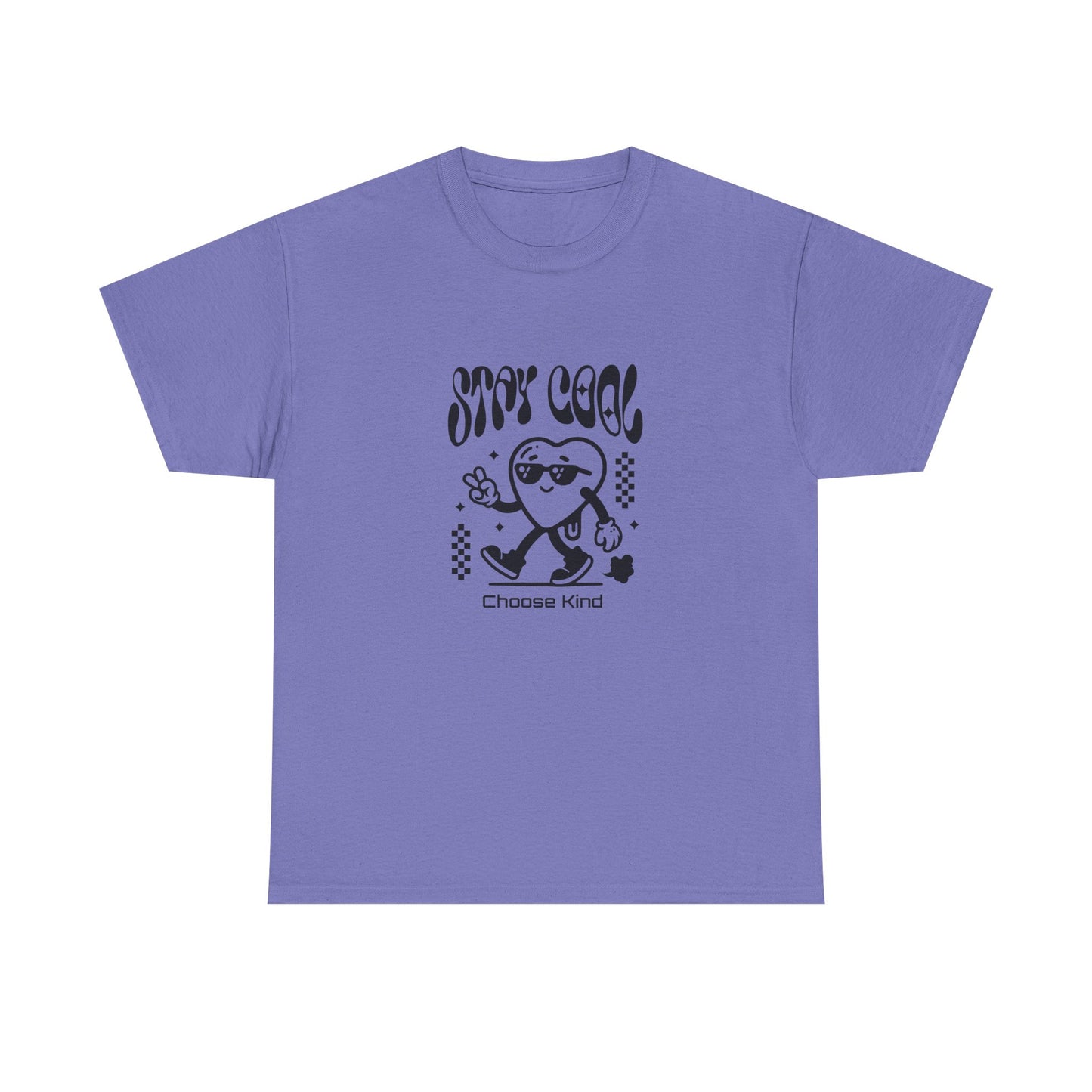 Stay Cool Be Kind Unisex Heavy Cotton Tee - Choose Kind Design, Casual Wear, Gift for Friends, Summer Outing, Positive Vibes