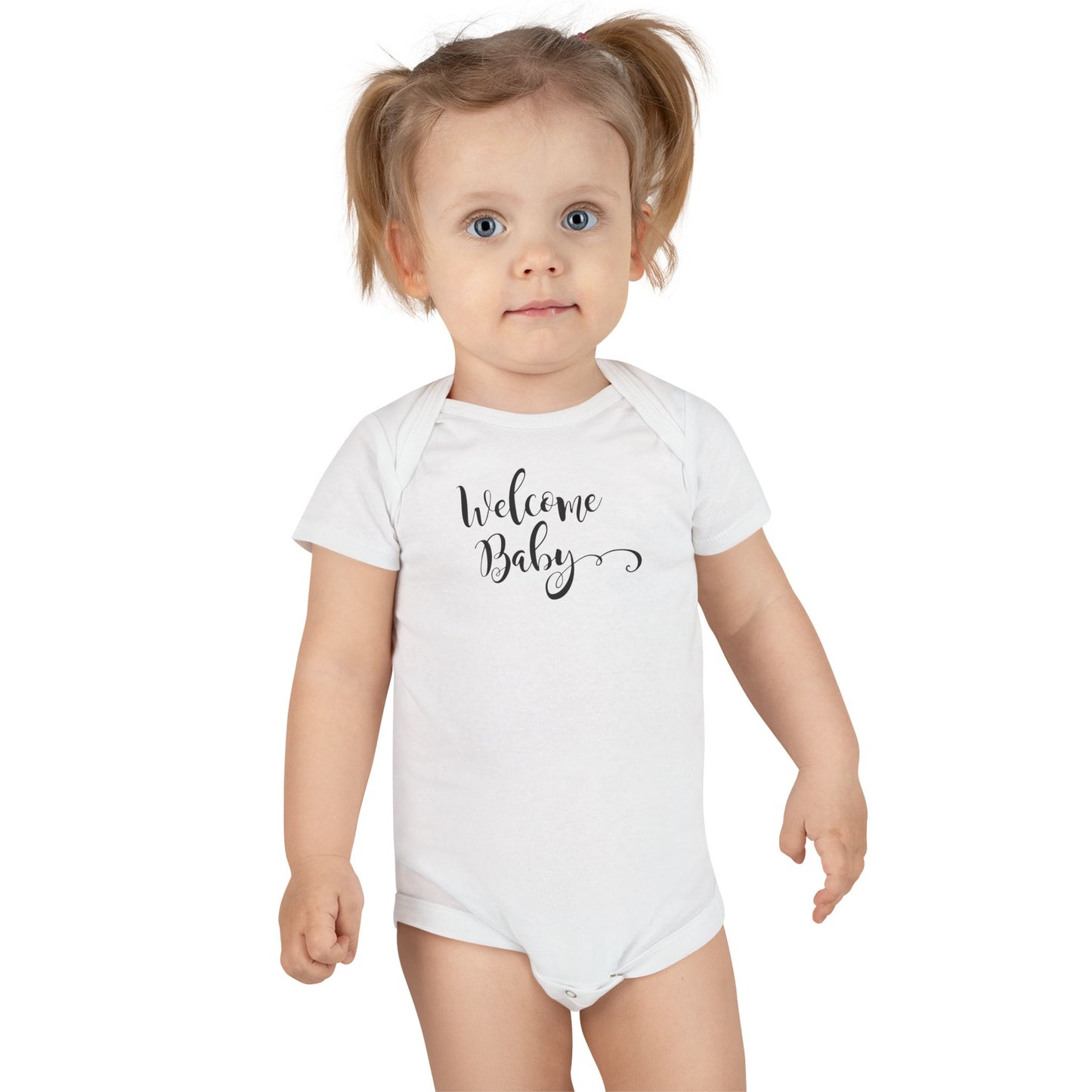 Welcome Baby Short Sleeve Onesie | Newborn Gift, Baby Shower, Cute Outfit, Infant Apparel, Personalized Babywear