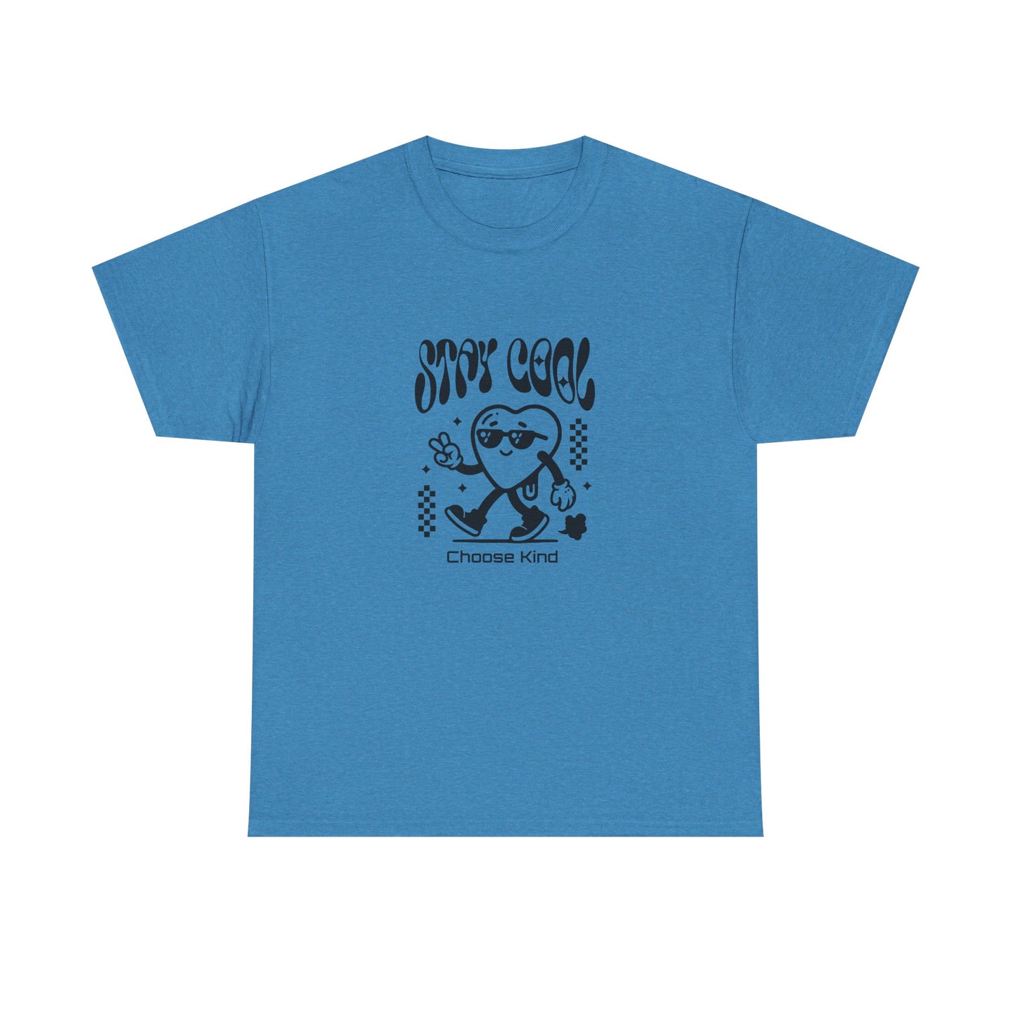 Stay Cool Be Kind Unisex Heavy Cotton Tee - Choose Kind Design, Casual Wear, Gift for Friends, Summer Outing, Positive Vibes
