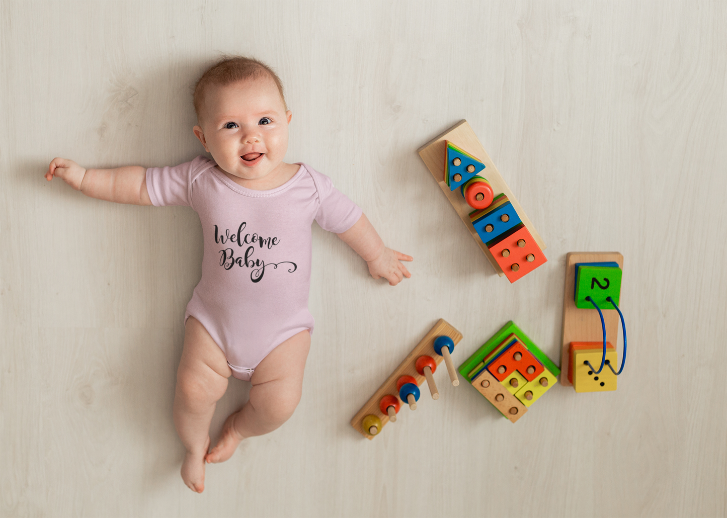 Welcome Baby Short Sleeve Onesie | Newborn Gift, Baby Shower, Cute Outfit, Infant Apparel, Personalized Babywear