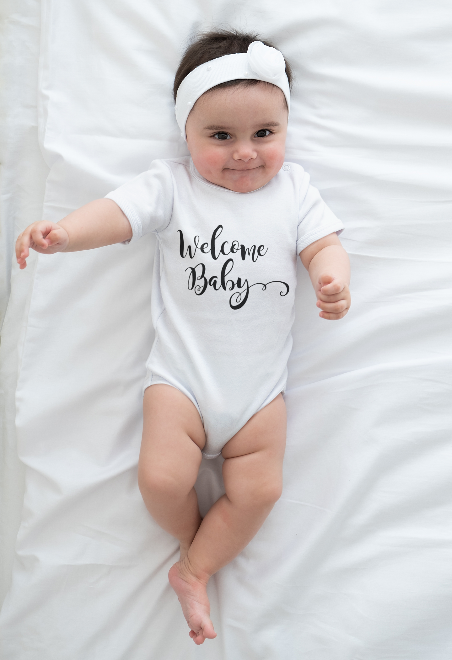 Welcome Baby Short Sleeve Onesie | Newborn Gift, Baby Shower, Cute Outfit, Infant Apparel, Personalized Babywear