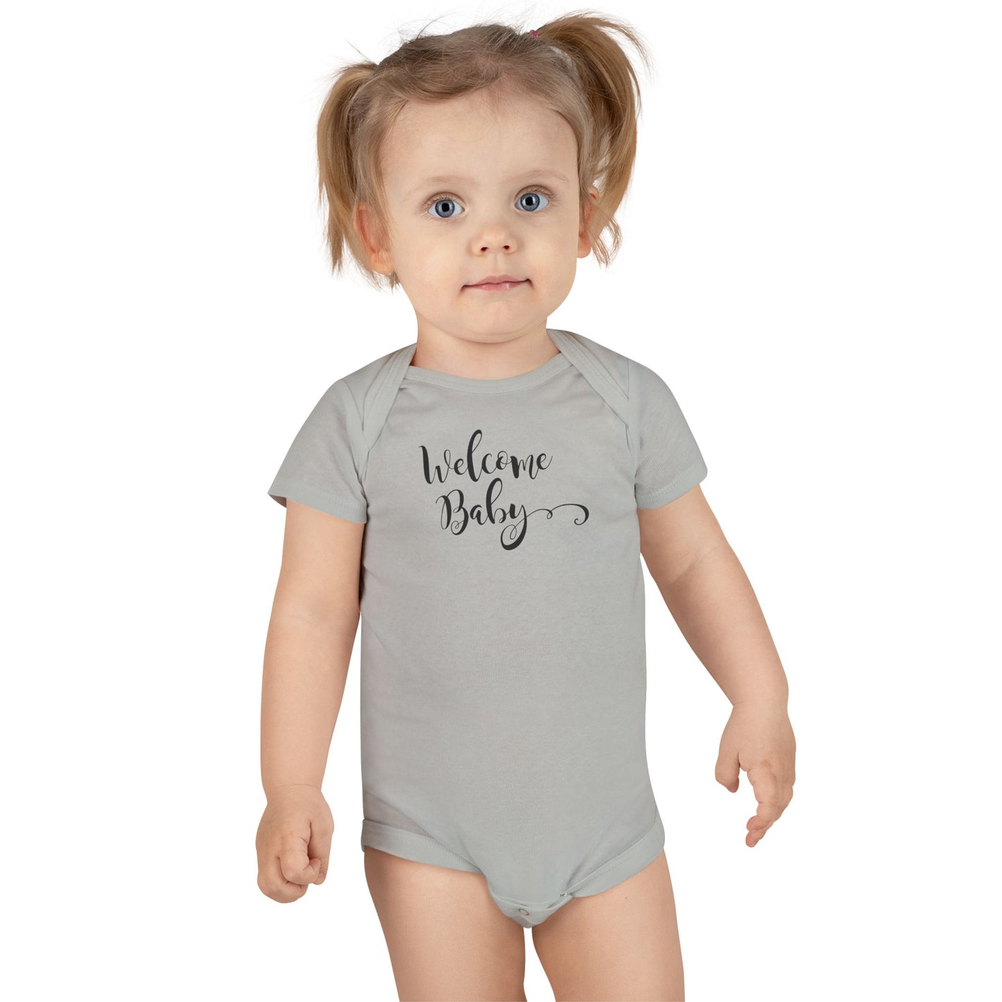 Welcome Baby Short Sleeve Onesie | Newborn Gift, Baby Shower, Cute Outfit, Infant Apparel, Personalized Babywear