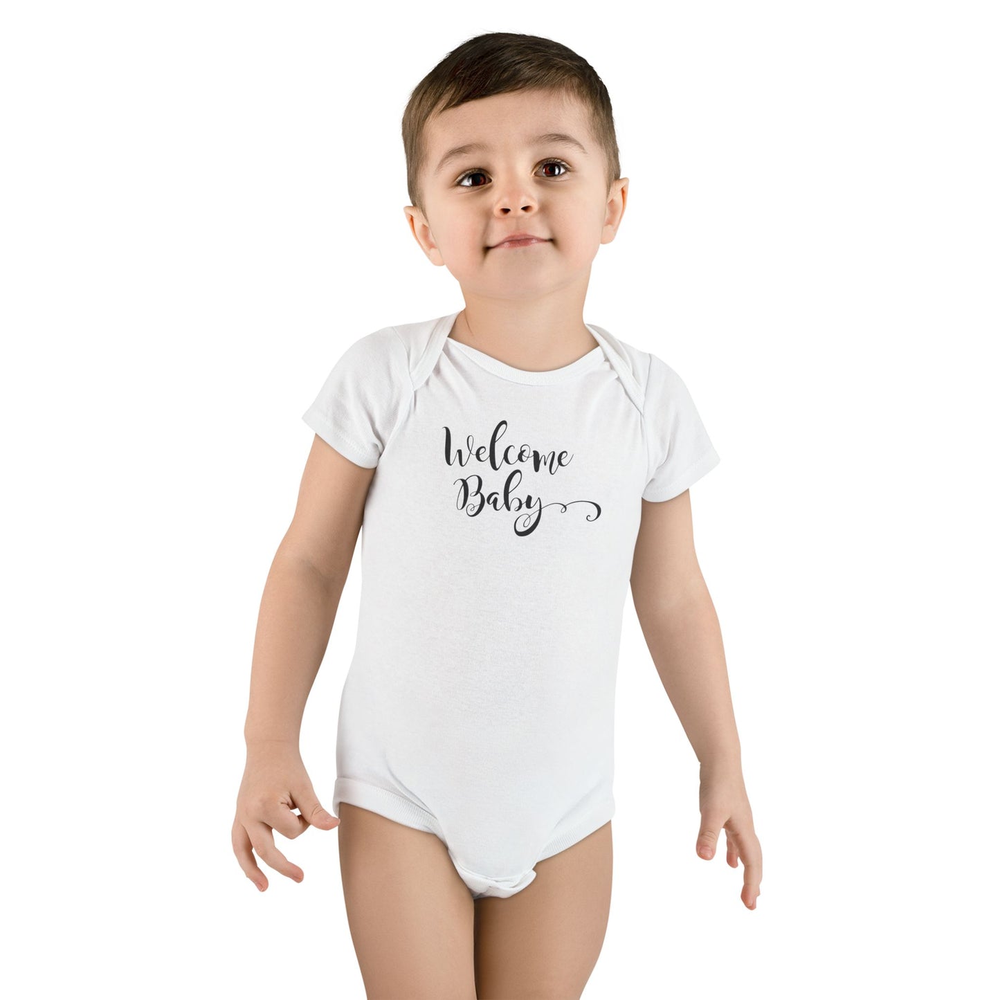 Welcome Baby Short Sleeve Onesie | Newborn Gift, Baby Shower, Cute Outfit, Infant Apparel, Personalized Babywear
