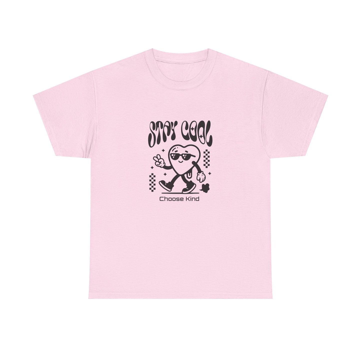 Stay Cool Be Kind Unisex Heavy Cotton Tee - Choose Kind Design, Casual Wear, Gift for Friends, Summer Outing, Positive Vibes