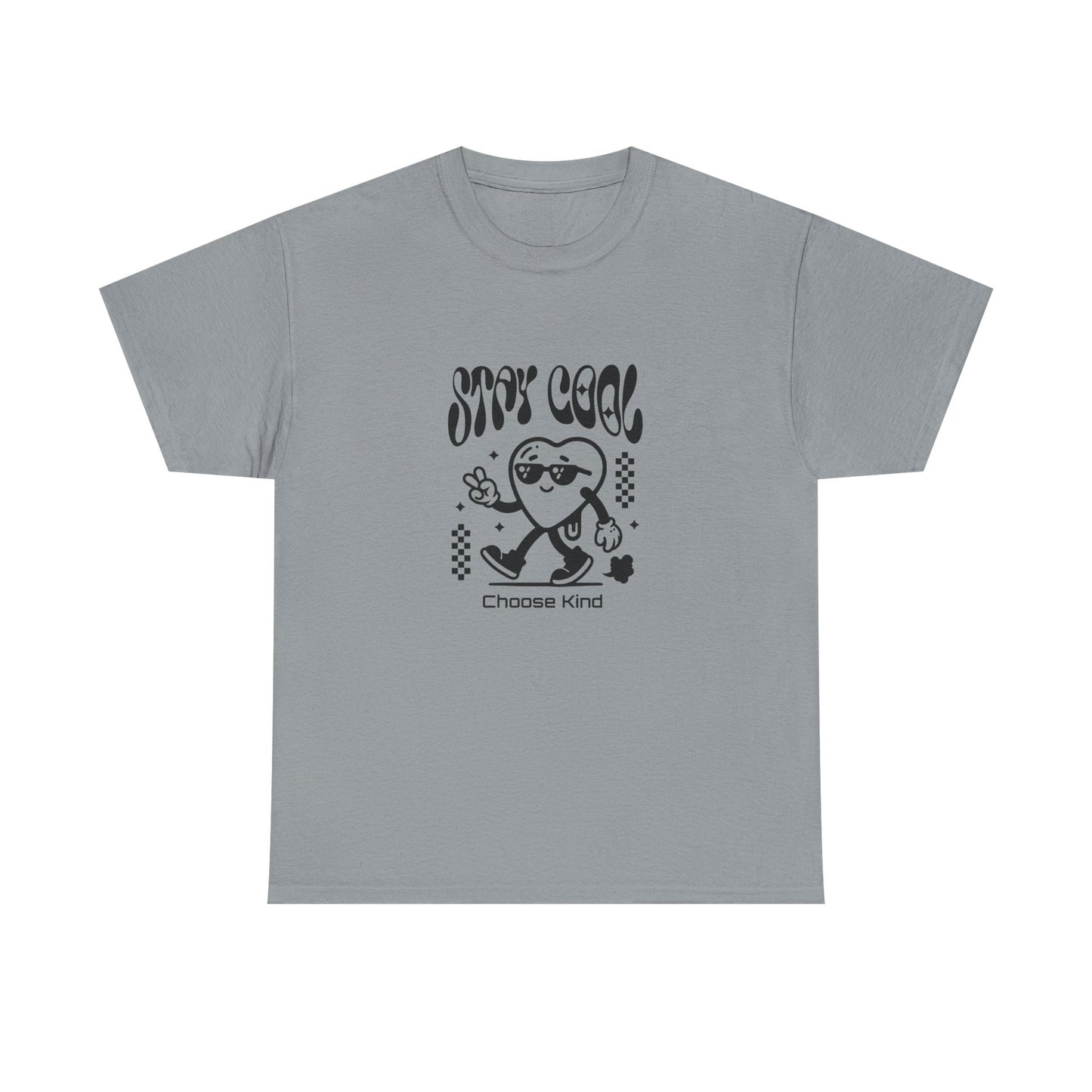 Stay Cool Be Kind Unisex Heavy Cotton Tee - Choose Kind Design, Casual Wear, Gift for Friends, Summer Outing, Positive Vibes
