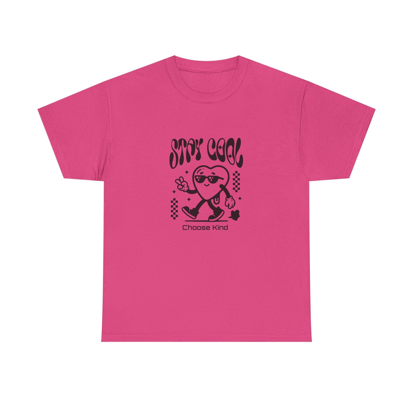 Stay Cool Be Kind  Unisex Heavy Cotton Tee - Choose Kind Design, Casual Wear, Gift for Friends, Summer Outing, Positive Vibes