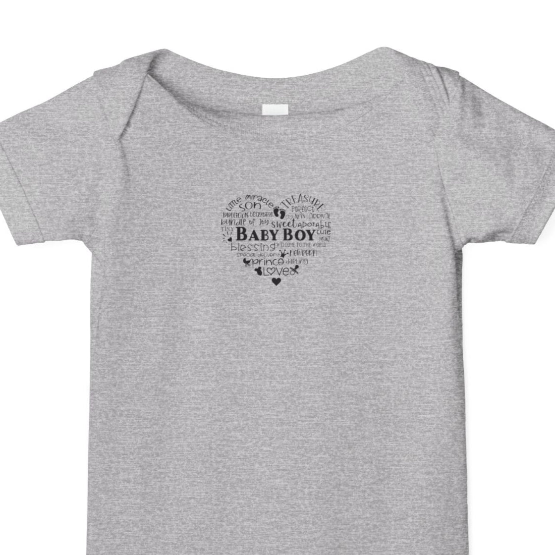 Baby Boy One Piece, Cute Infant Bodysuit, Baby Shower Gift, Adorable Newborn Outfit, Baby Clothing, Heart Design Cute Apparel