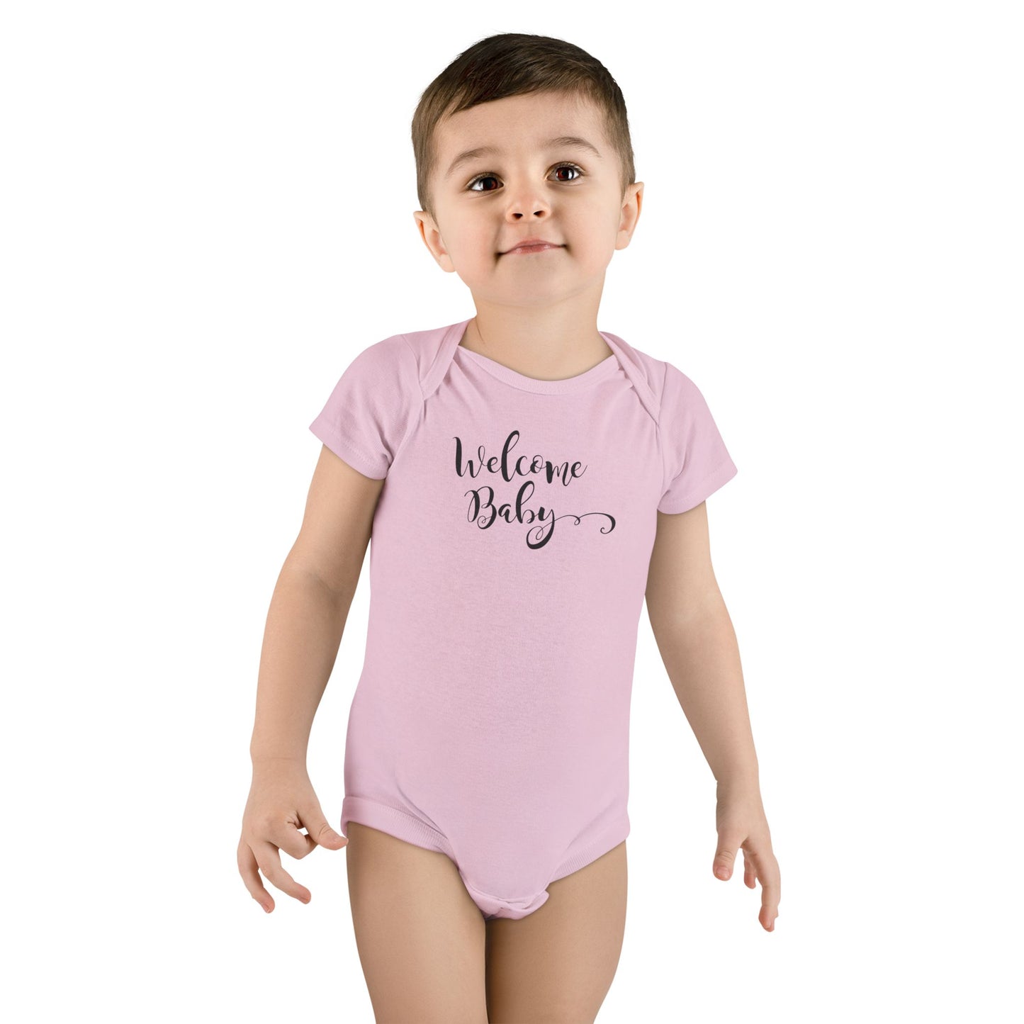 Welcome Baby Short Sleeve Onesie | Newborn Gift, Baby Shower, Cute Outfit, Infant Apparel, Personalized Babywear