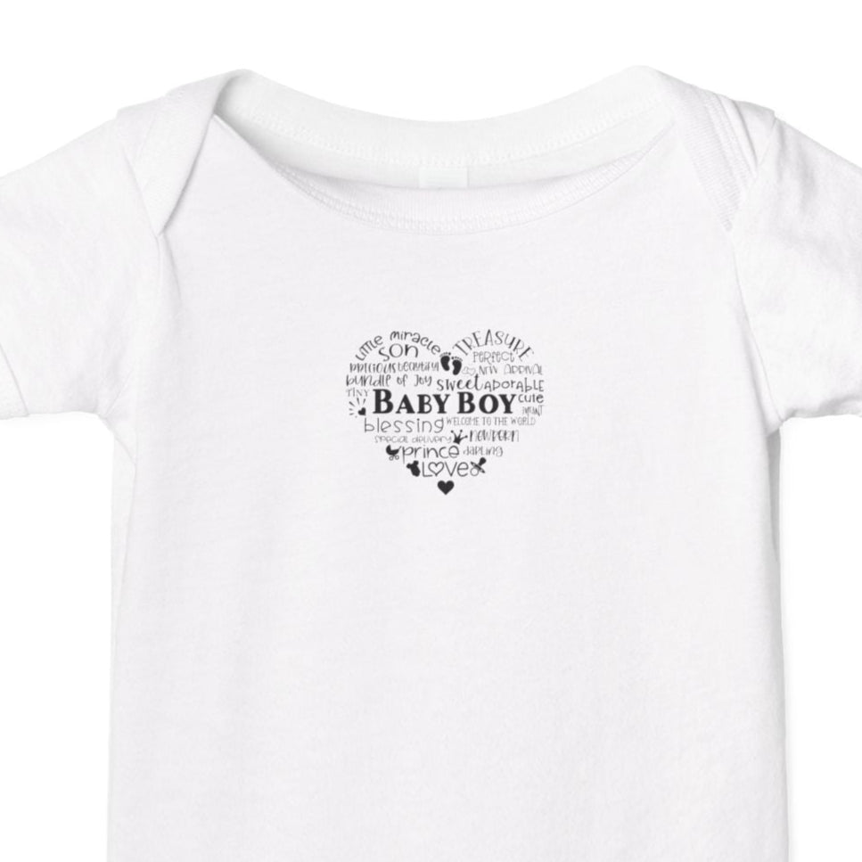 Baby Boy One Piece, Cute Infant Bodysuit, Baby Shower Gift, Adorable Newborn Outfit, Baby Clothing, Heart Design Cute Apparel