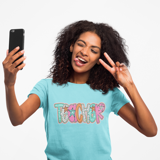 Doodle Stars Teacher T-shirt