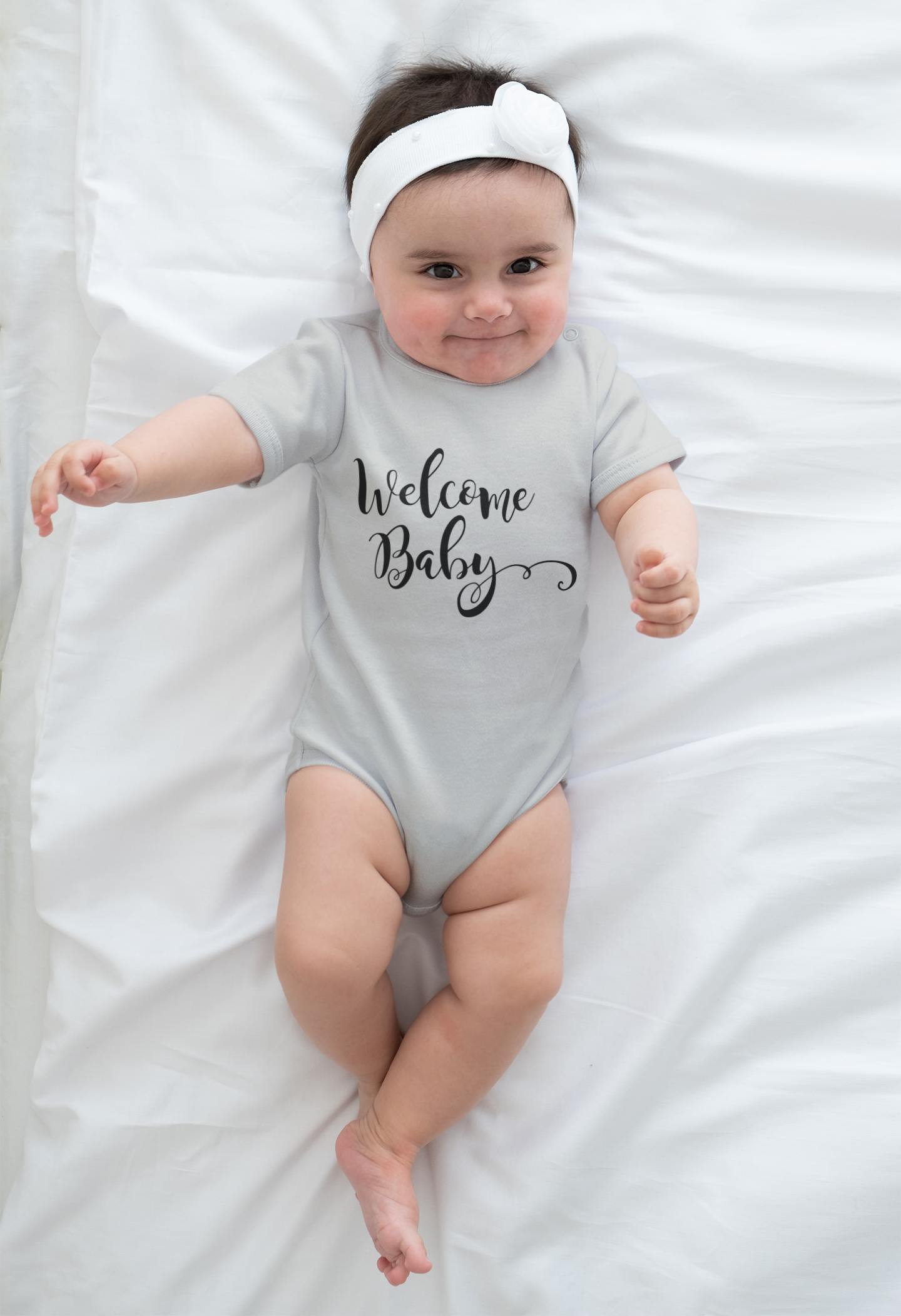 Welcome Baby Short Sleeve Onesie | Newborn Gift, Baby Shower, Cute Outfit, Infant Apparel, Personalized Babywear