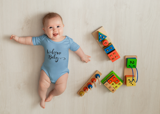 Welcome Baby Short Sleeve Onesie | Newborn Gift, Baby Shower, Cute Outfit, Infant Apparel, Personalized Babywear