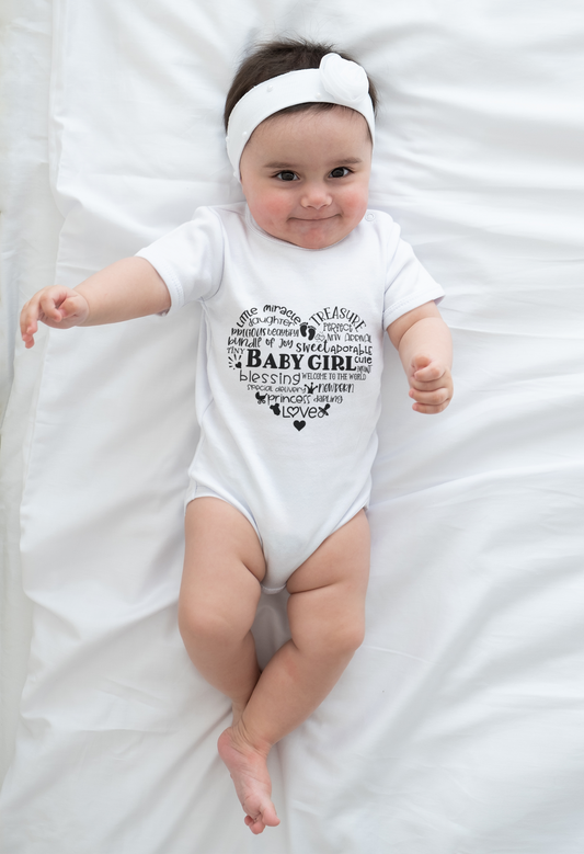 Welcome Baby Girl Organic Baby Bodysuit - Cute Baby Girl Onesie, Infant Gift, Eco-friendly Outfit, Newborn Apparel, Baby Shower Gift