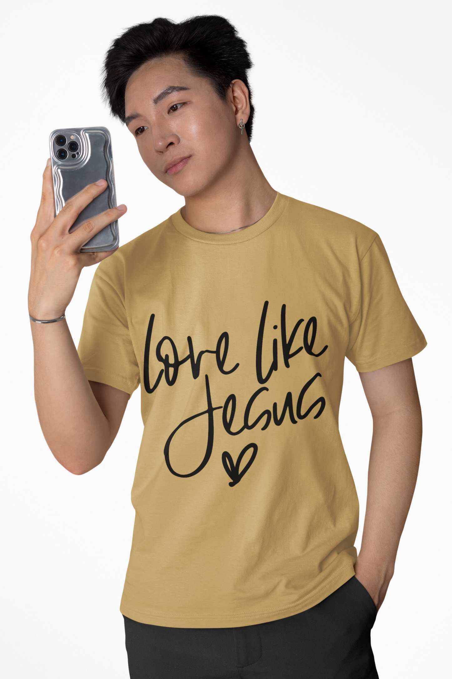 Love Like Jesus Unisex Garment-Dyed T-Shirt, Christian Gift, Faith-Based Apparel, Inspirational Shirt, Religious T-shirt