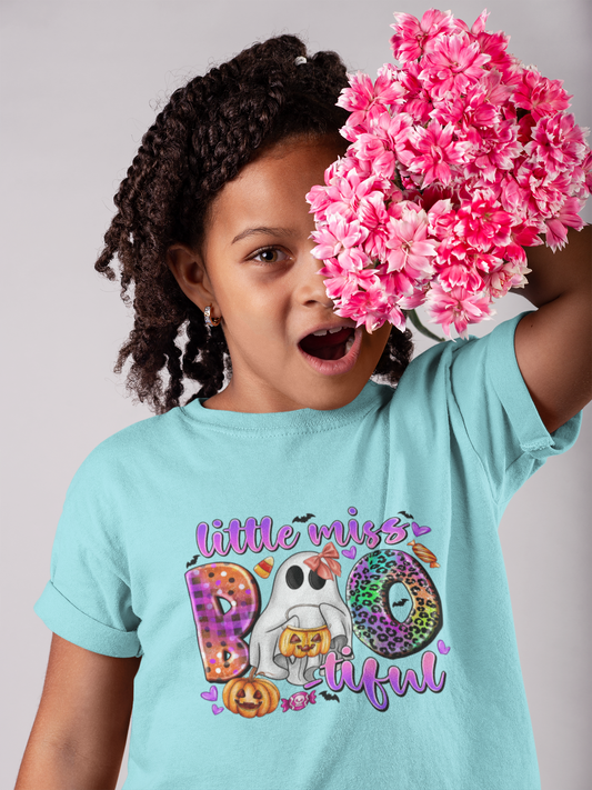 Youth Halloween Tee - Little Miss Boo-tiful, Spooky Shirt, Kids Halloween Costume, October Celebration, Trick or Treat Tee, Halloween [...]