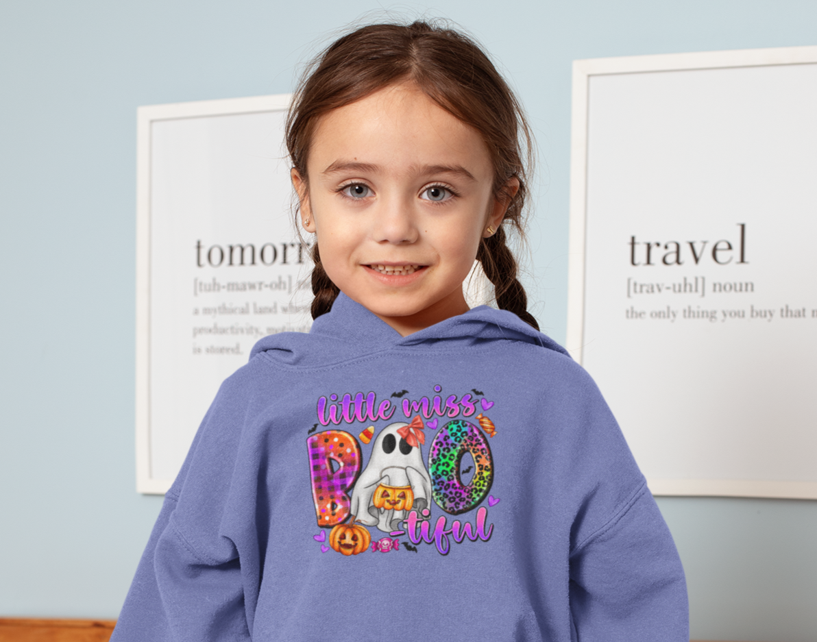 Youth Halloween Tee - Little Miss Boo-tiful, Spooky Shirt, Kids Halloween Costume, October Celebration, Trick or Treat Tee, Halloween [...]