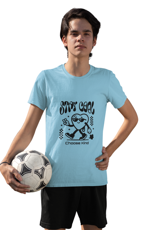 Stay Cool Be Kind  Unisex Heavy Cotton Tee - Choose Kind Design, Casual Wear, Gift for Friends, Summer Outing, Positive Vibes