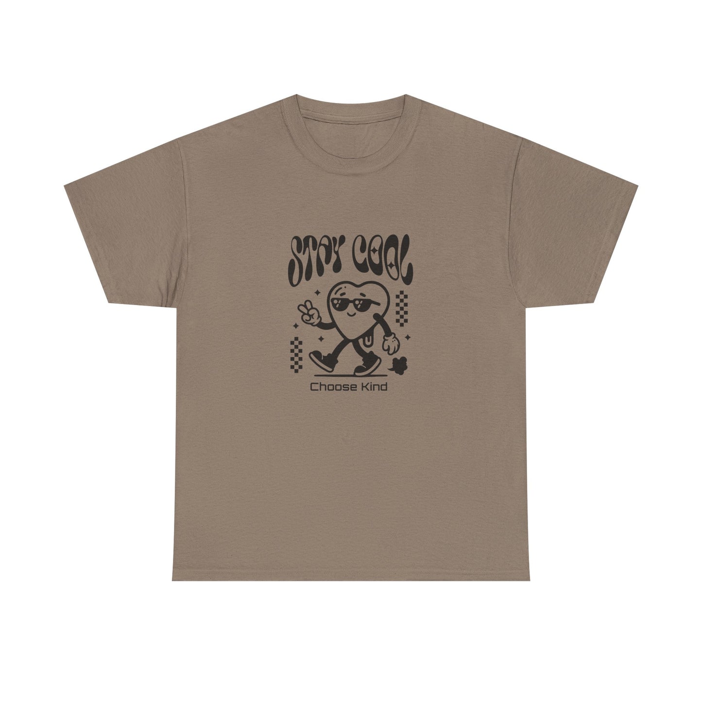 Stay Cool Be Kind  Unisex Heavy Cotton Tee - Choose Kind Design, Casual Wear, Gift for Friends, Summer Outing, Positive Vibes