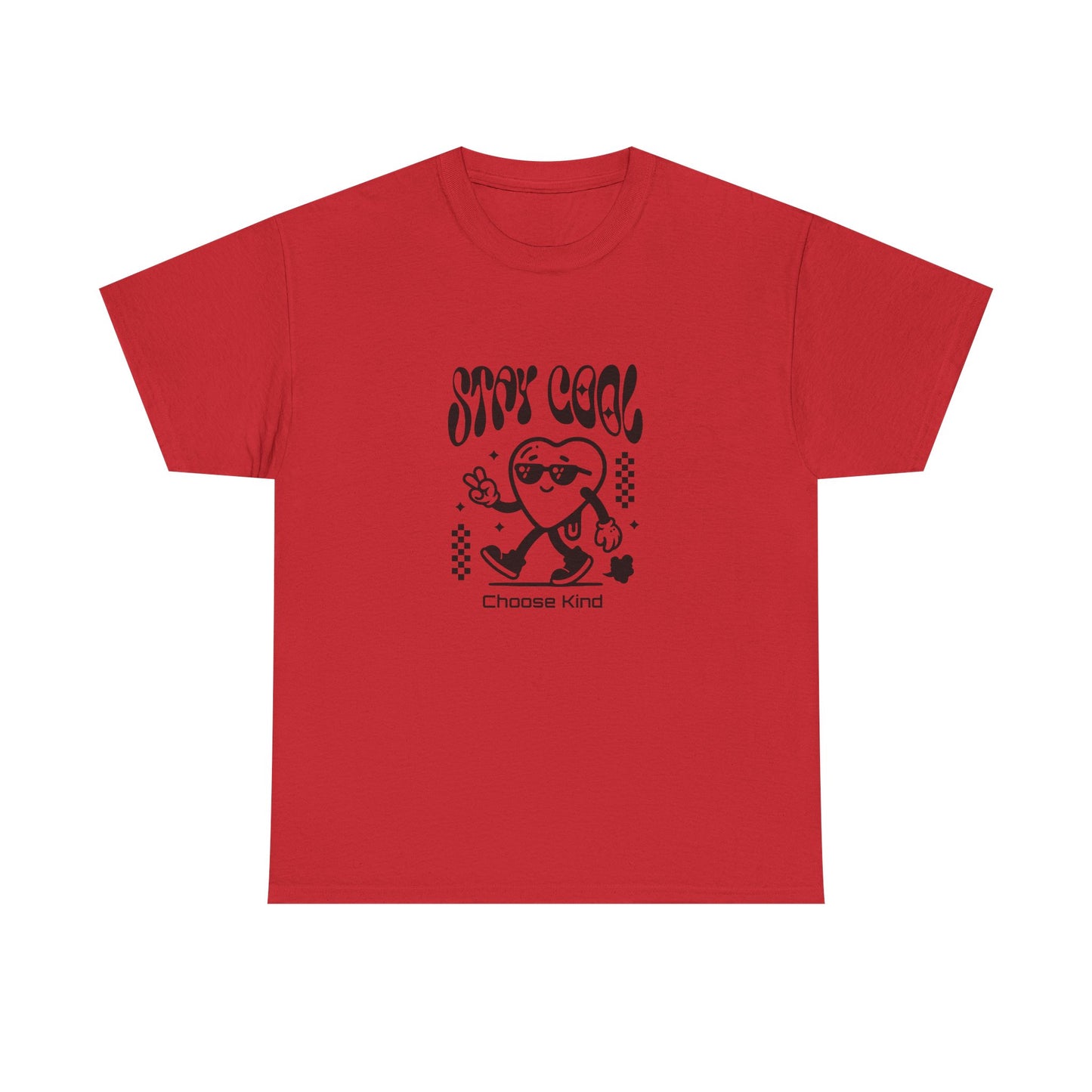 Stay Cool Be Kind  Unisex Heavy Cotton Tee - Choose Kind Design, Casual Wear, Gift for Friends, Summer Outing, Positive Vibes